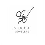 White background logo with a black signature and black words under the signature that read, "Stucchi Jewelers."